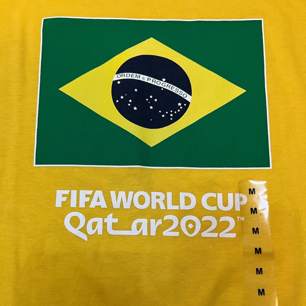 Brazil World Cup Flag Tee FIFA World Cup Qatar 2022 Size M